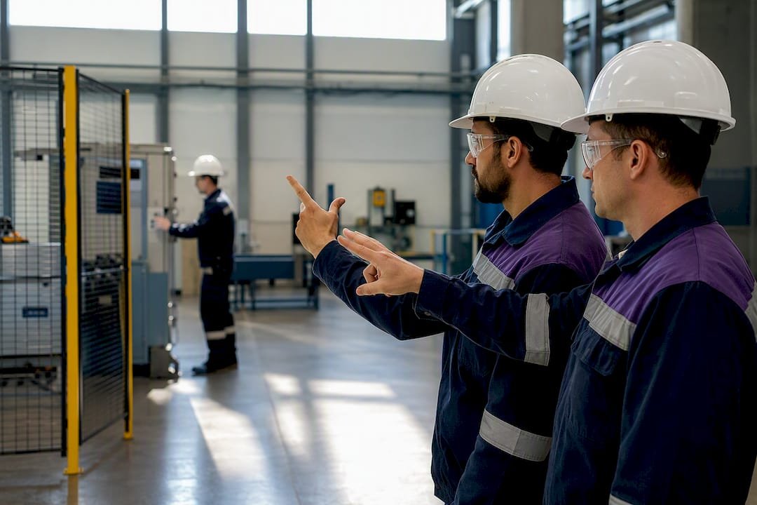 Safety observers calibrating during hands-on training