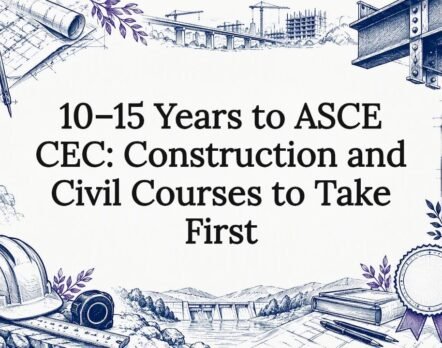 Construction certification title card illustration