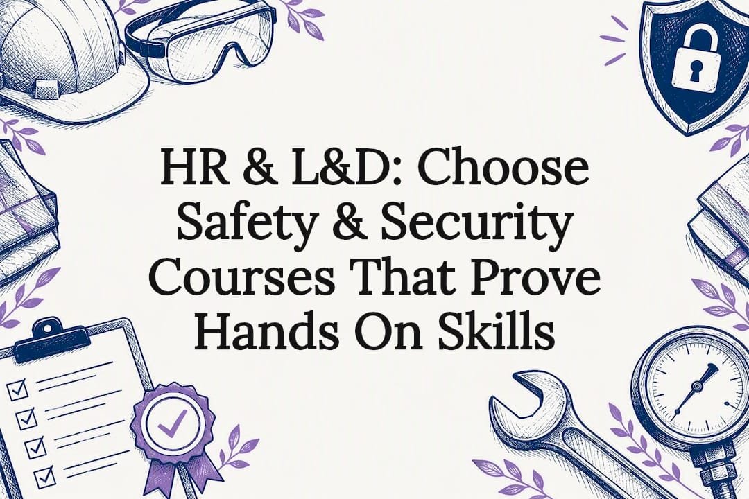 Decorative safety training title card illustration