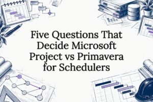 Decorative project scheduling comparison title card