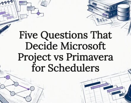 Decorative project scheduling comparison title card