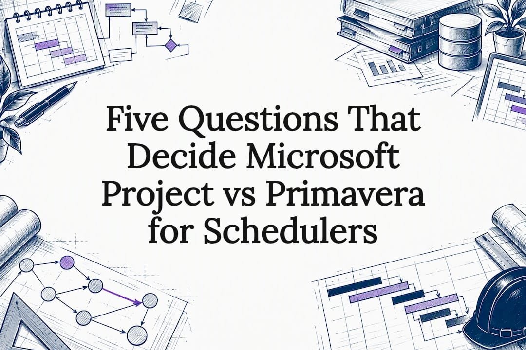 Decorative project scheduling comparison title card
