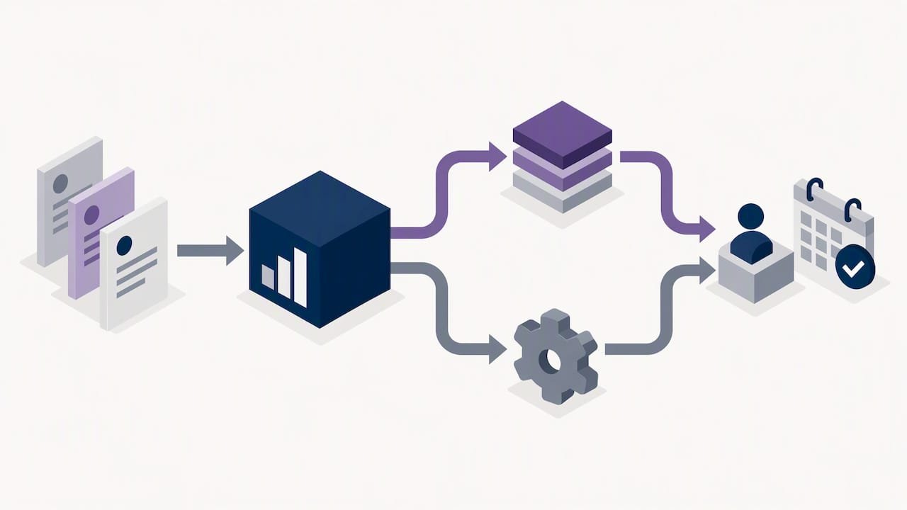 Decision record workflow with two action routes