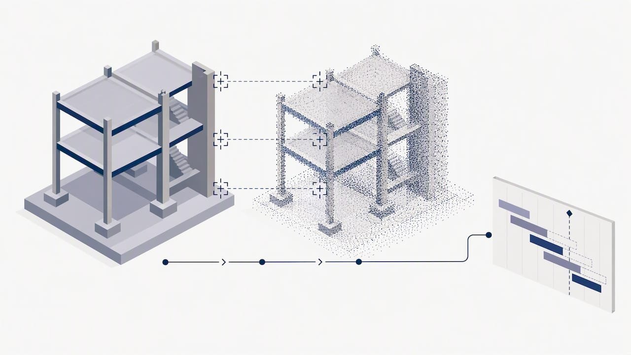 Laser scan compared with BIM model
