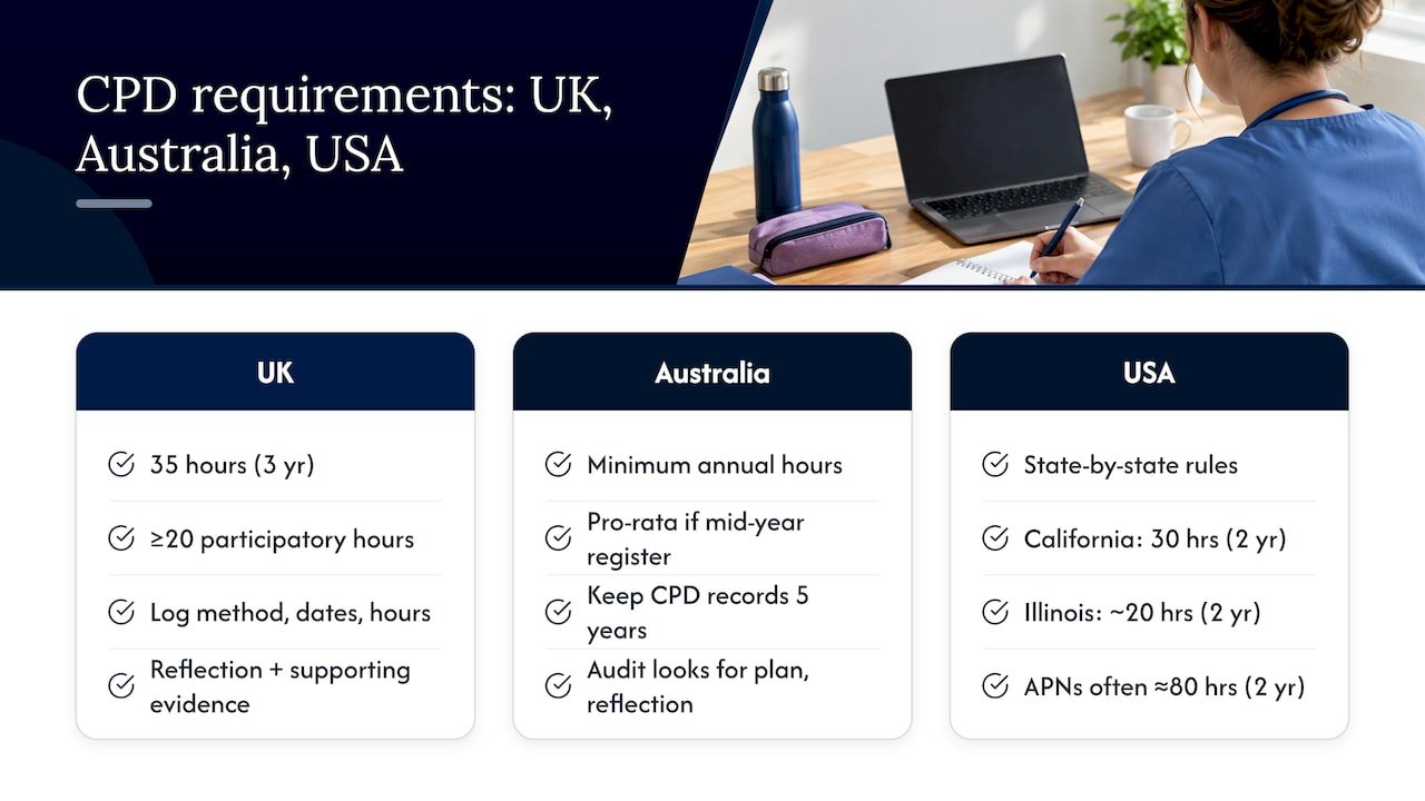 Comparison of international nursing CPD requirements