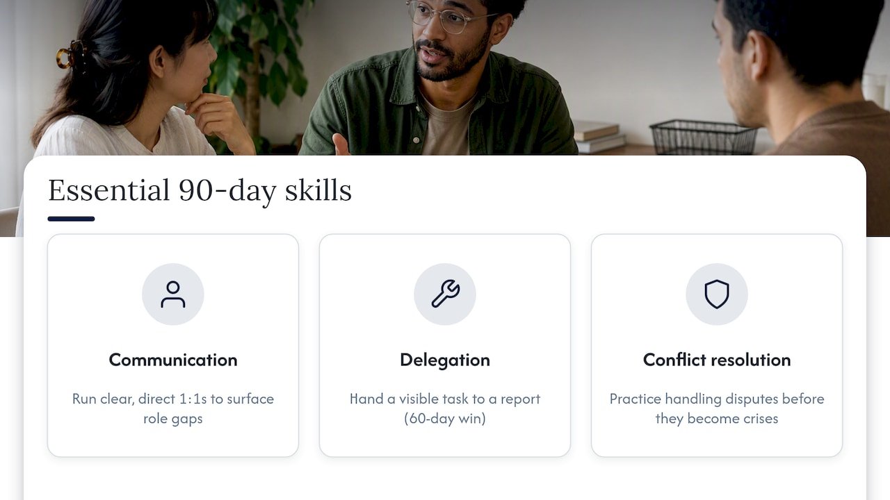 Key leadership skills every new manager needs to practise — overview diagram