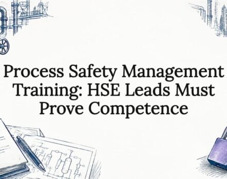 Hand-drawn process safety training title card