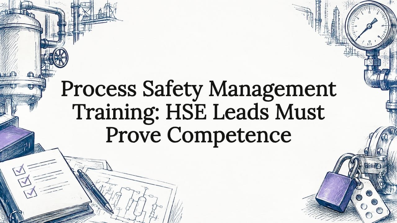 Hand-drawn process safety training title card