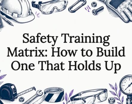 Safety training matrix title card illustration