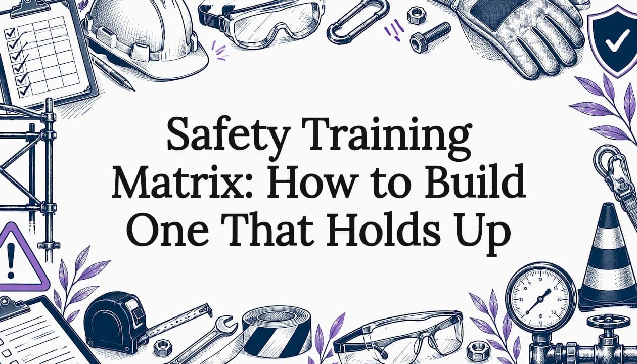 Safety training matrix title card illustration
